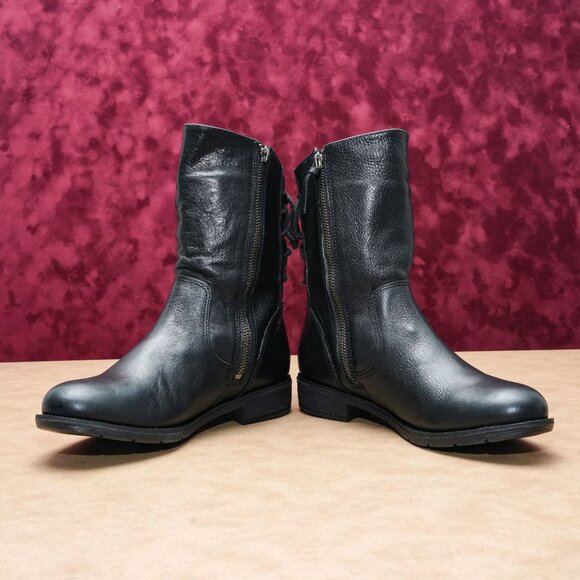 Sofft Women Sharnell Low Black Leather Back Lace-up Mid Calf boots sz 7 - Picture 2 of 8